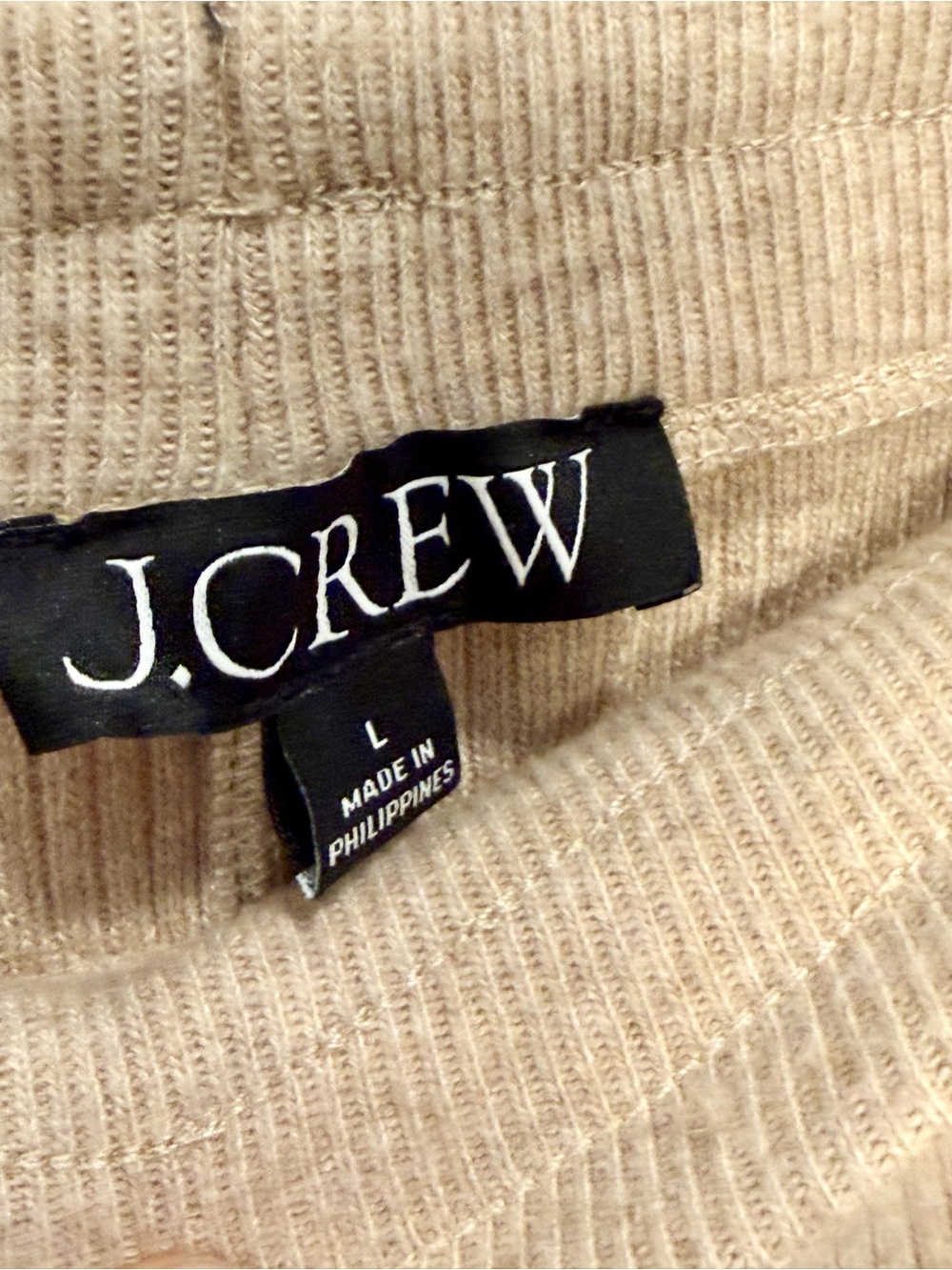 J. Crew Beige Ribbed Drawstring Joggers - Picture 2 of 5